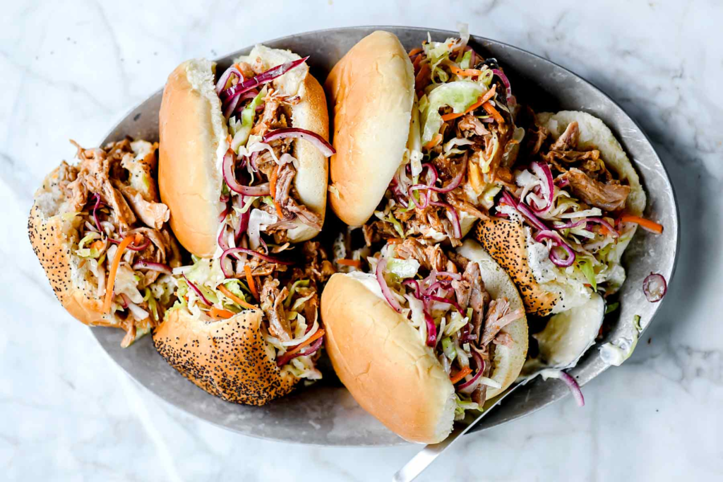 Pulled Pork Sandwiches with Crunchy Slaw