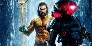 A depicting the intense face-off between Aquaman and Black Manta